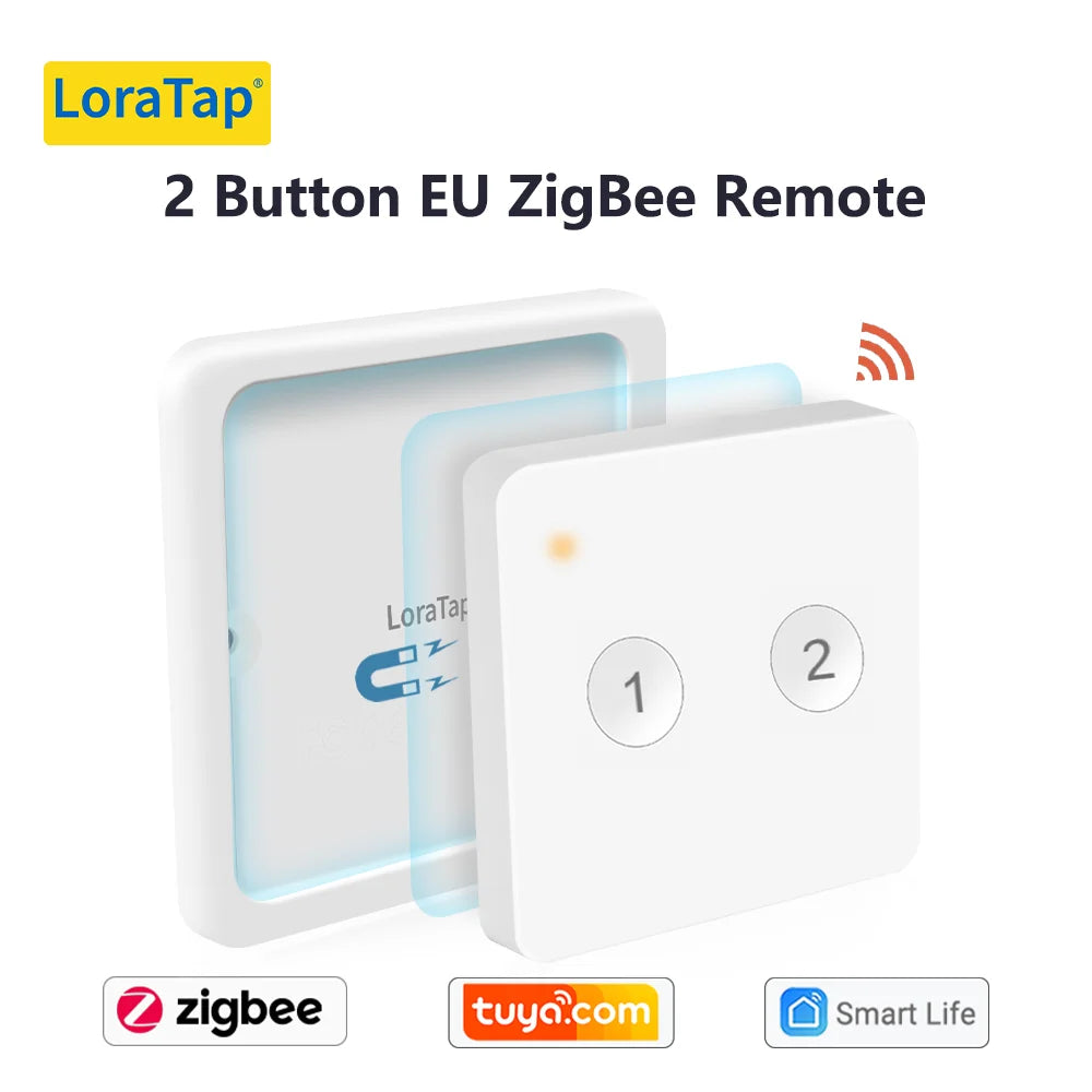 ZigBee Smart Scene Switch Wireless Remote Controller | Tidesmit EU 2 Button EU Remote China Mainland Tidesmit