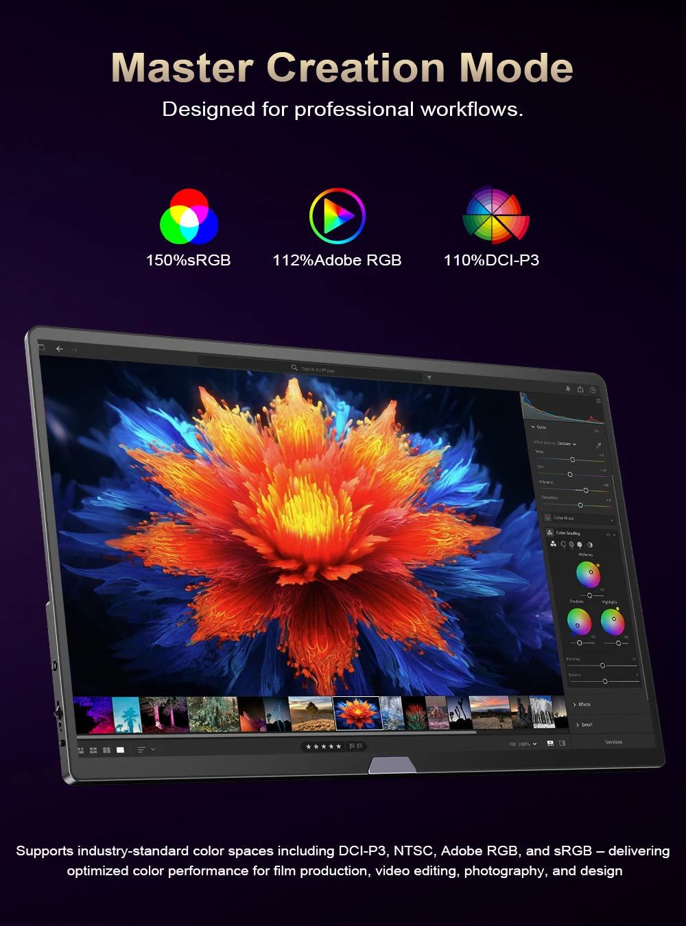 UPERFECT 15.6“ 4K OLED Portable Gaming Monitor 16:10 500Nits 0.1MS Laptop Display Ultra-Slim Aluminum Design Built-in Kickstand