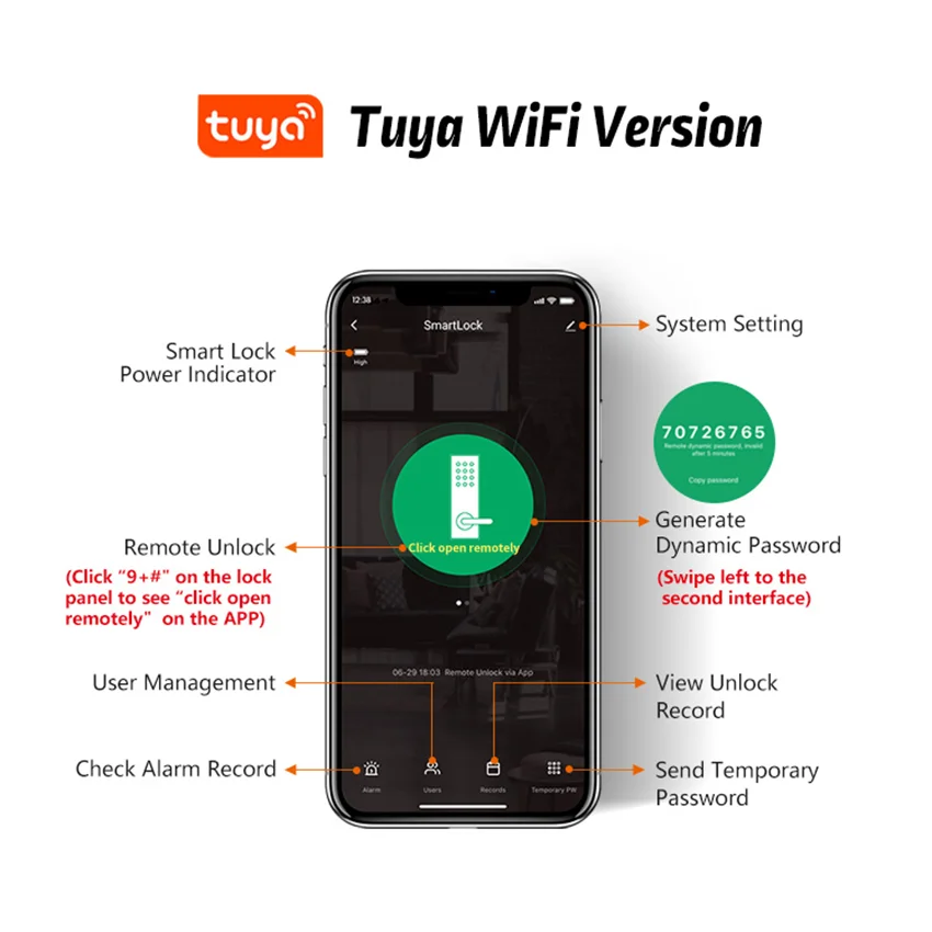 Waterproof Tuya Wifi Smart Lock Fingerprint RFID Card Passcode APP Remote Control TTLock Bluetooth Entry Electronic Rim Lock