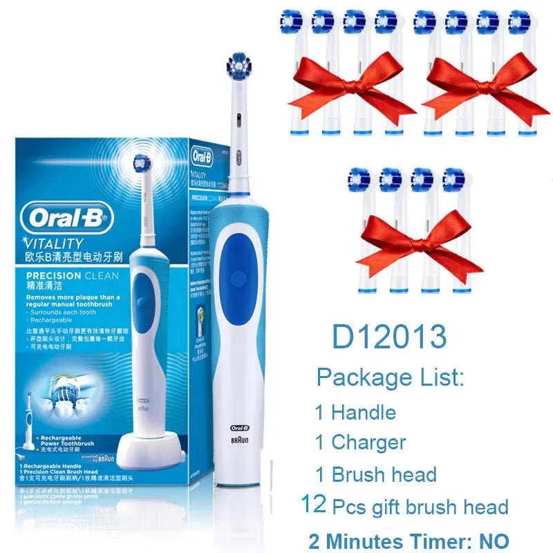 Tidesmit Oral B 3D White Electric Toothbrush featuring rotation cleaning and inductive charging, side profile view