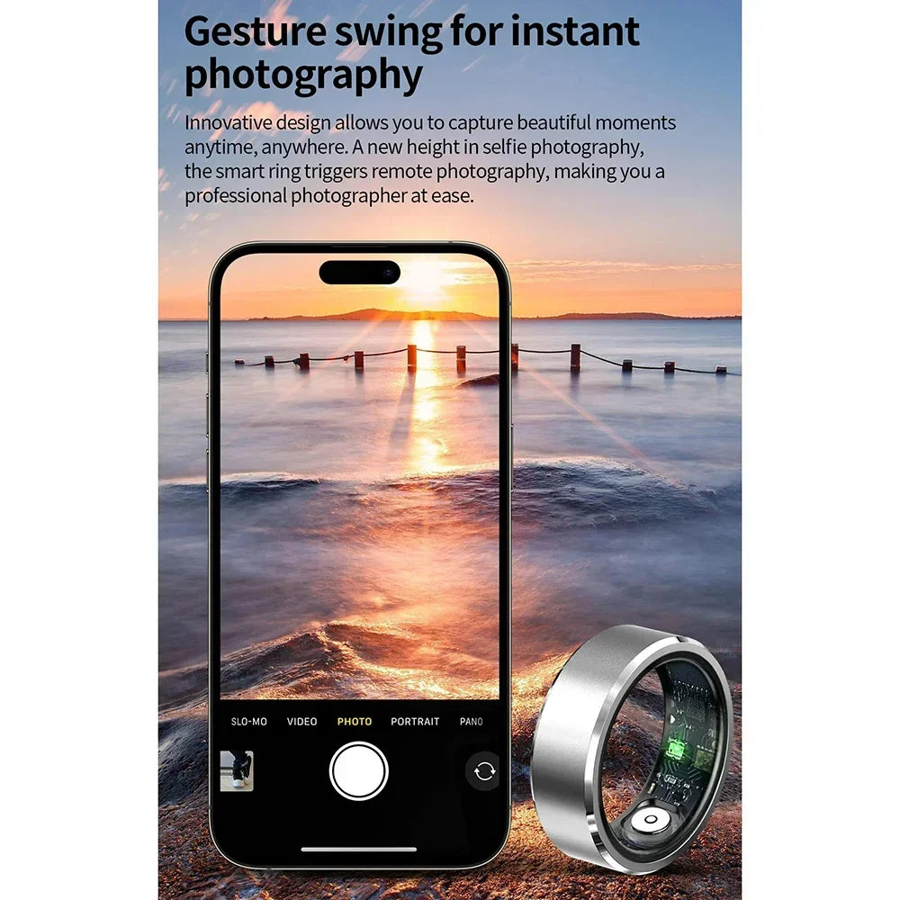 For HUAWEI XIAOMI SAMSUNG Smart Ring Men, Heart Rate Blood Oxygen Pressure Monitor Smartring for Women Sleep Fitness Tracker New Tidesmit