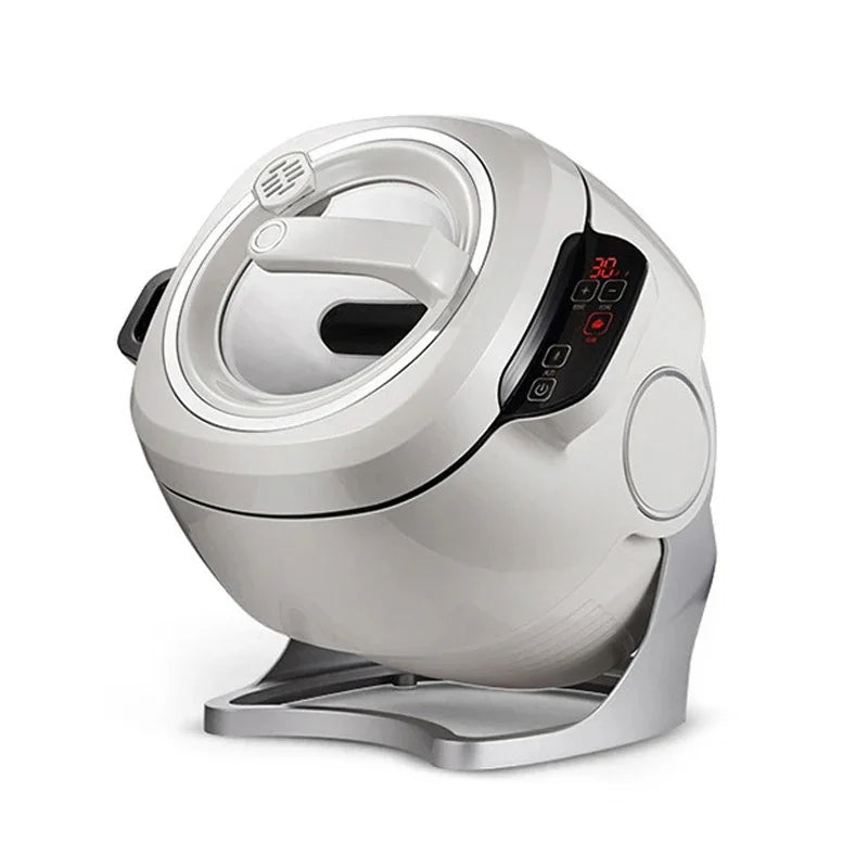 White 6L automatic intelligent multi cooker with touch panel and non-stick pot