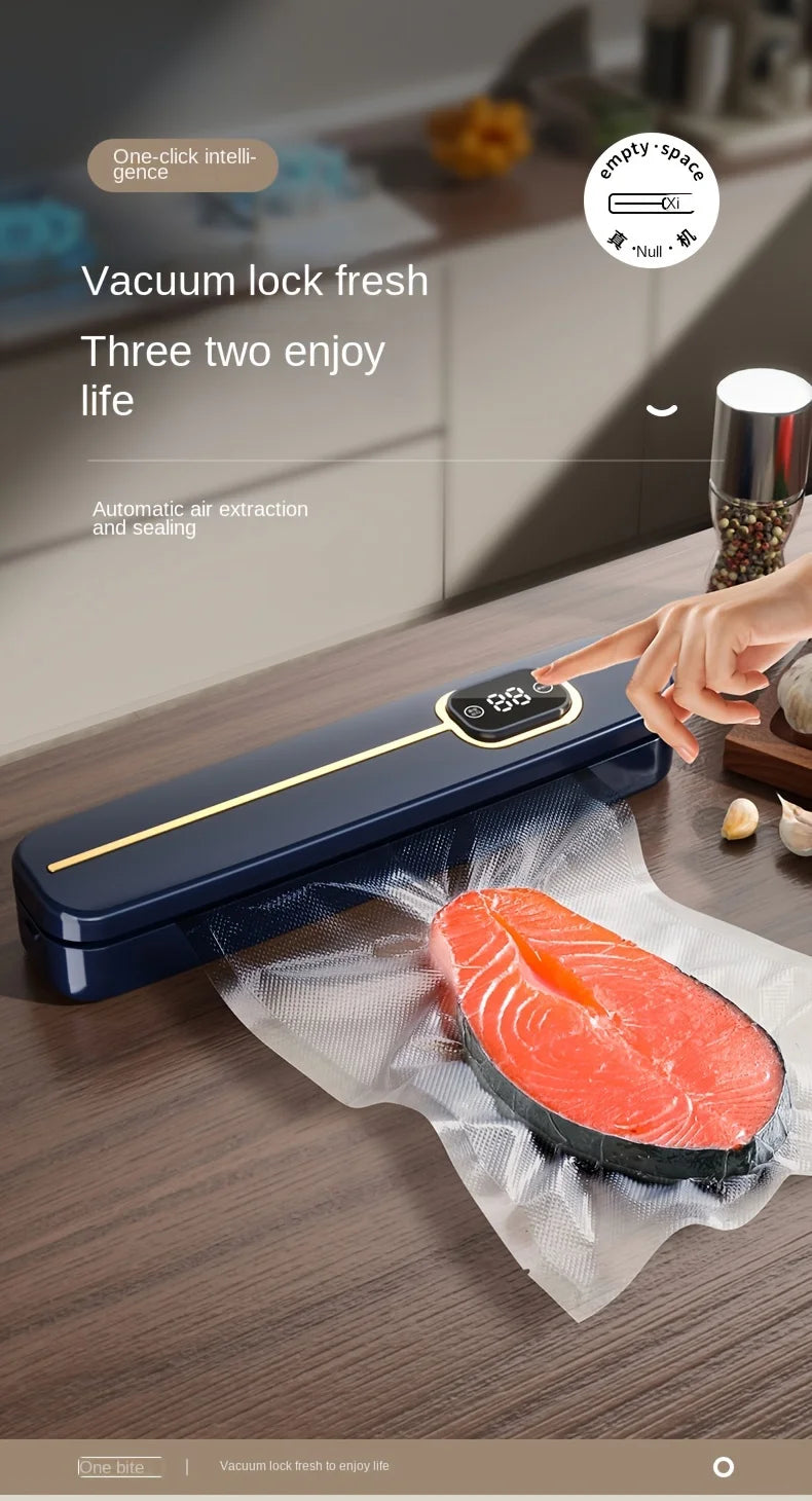 Automatic Vacuum Sealer Machine for Food Preservation Dry Wet Mode Vacuum Packer with 10pcs Bags Free Kitchen Sealing System