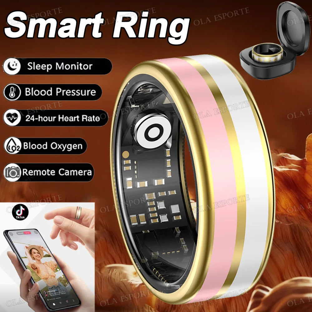 Bluetooth Smart Ring Men Women Heart Rate Blood Oxygen Health Monitor Gesture Control Waterproof Sports Various styles Smartring