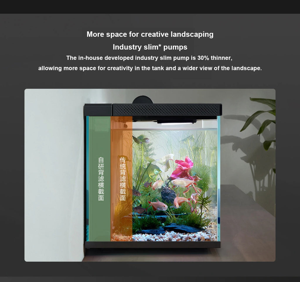 NEW MIJIA Smart Fish Tank Work With Mijia APP Mobile Controlled Remote Feeding Smart Lighting System Light Aquarium 20L-CN