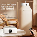 Tidesmit portable mini clothes dryer showing foldable 360-degree hot air system for socks and underwear