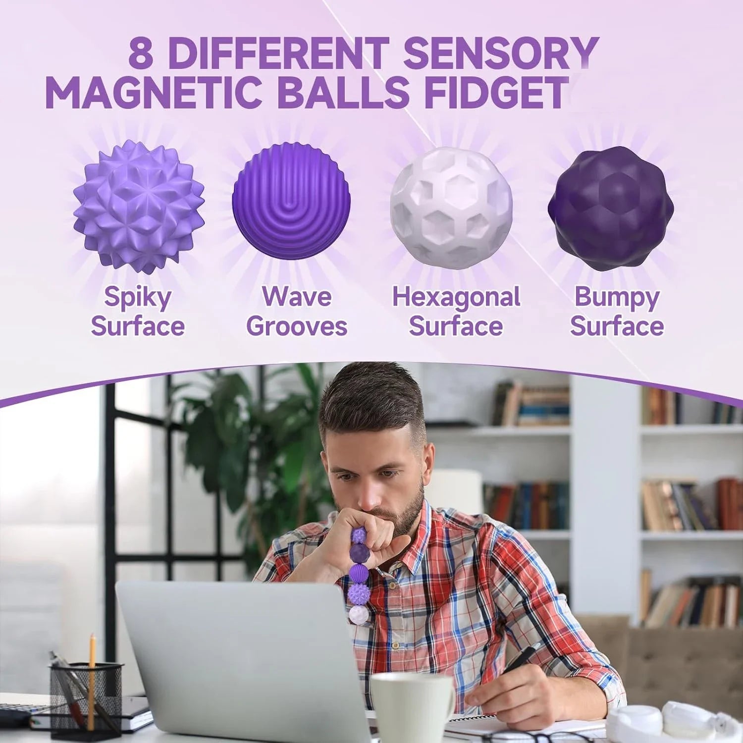 Magnetic Massage Balls for Hand Therapy - Portable Stress Relief Set Relaxation Treatment Tidesmit