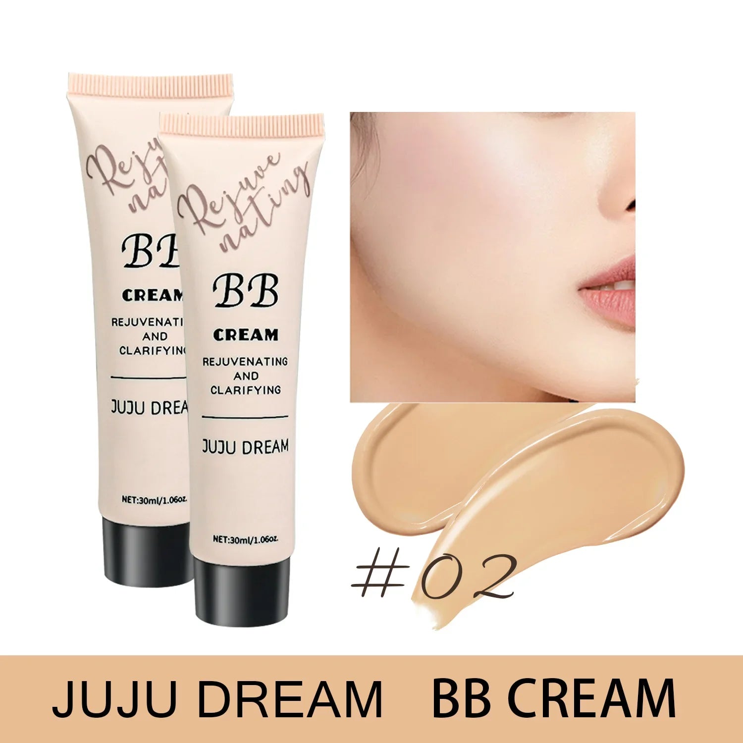 Tidesmit moisturizing BB cream liquid foundation texture close-up showing long-lasting waterproof concealer finish