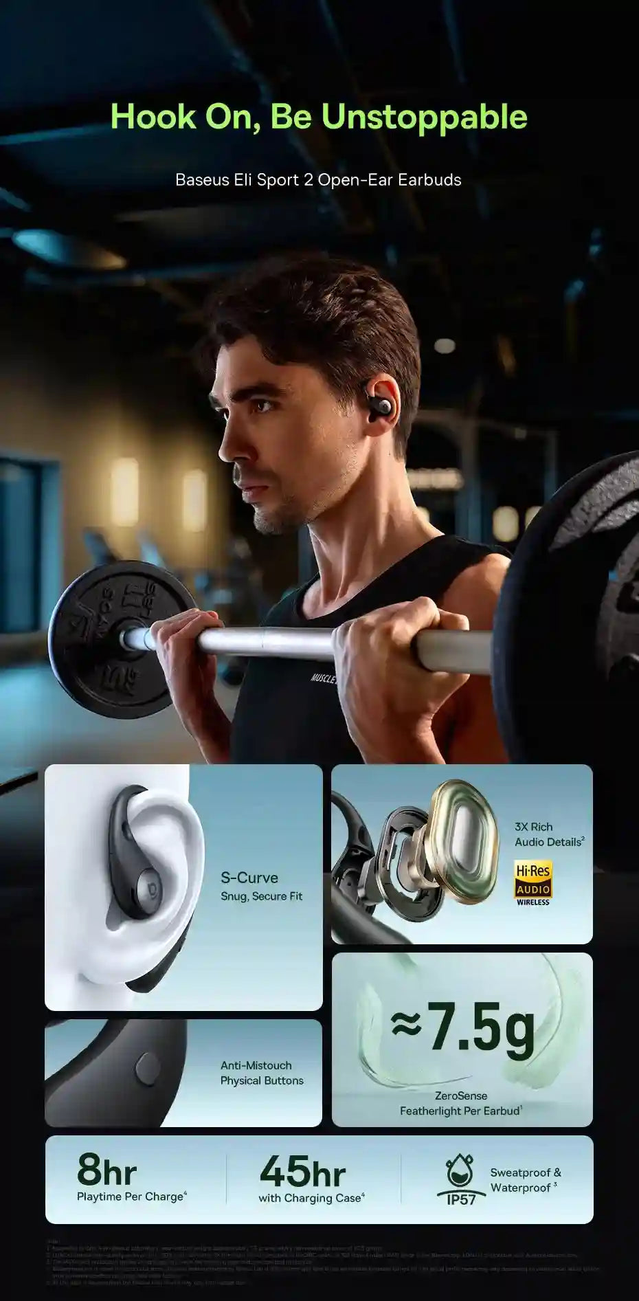 Wireless Sport Earbuds: Bluetooth 5.4 Hi-Res Open-Ear Headphones Tidesmit