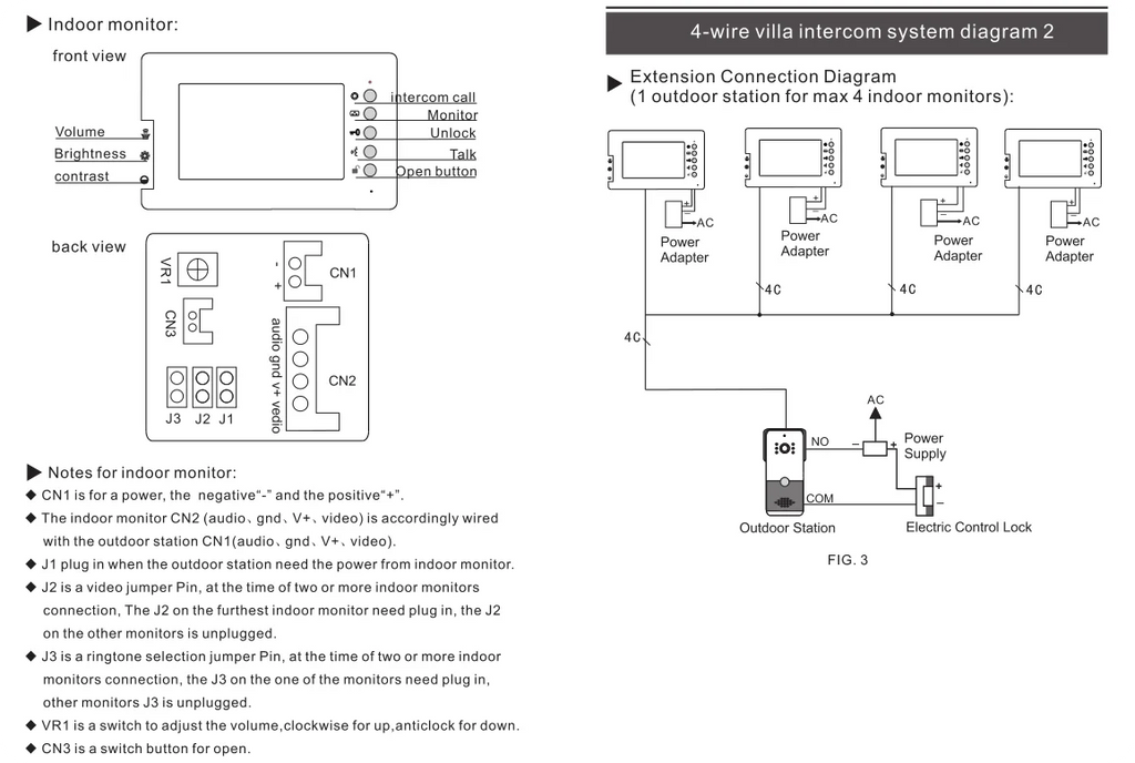 New Apartment Intercom Video Doorbell with RFID Card Unlock 7inch 4 Wired Video Door Phone System unlock 2 door ﻿