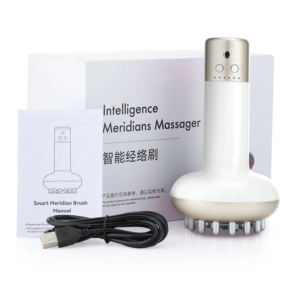 Electric Gua Sha Massager - Heated Portable Device for Lymphatic Drainage Relaxation Treatment Ivory Tidesmit