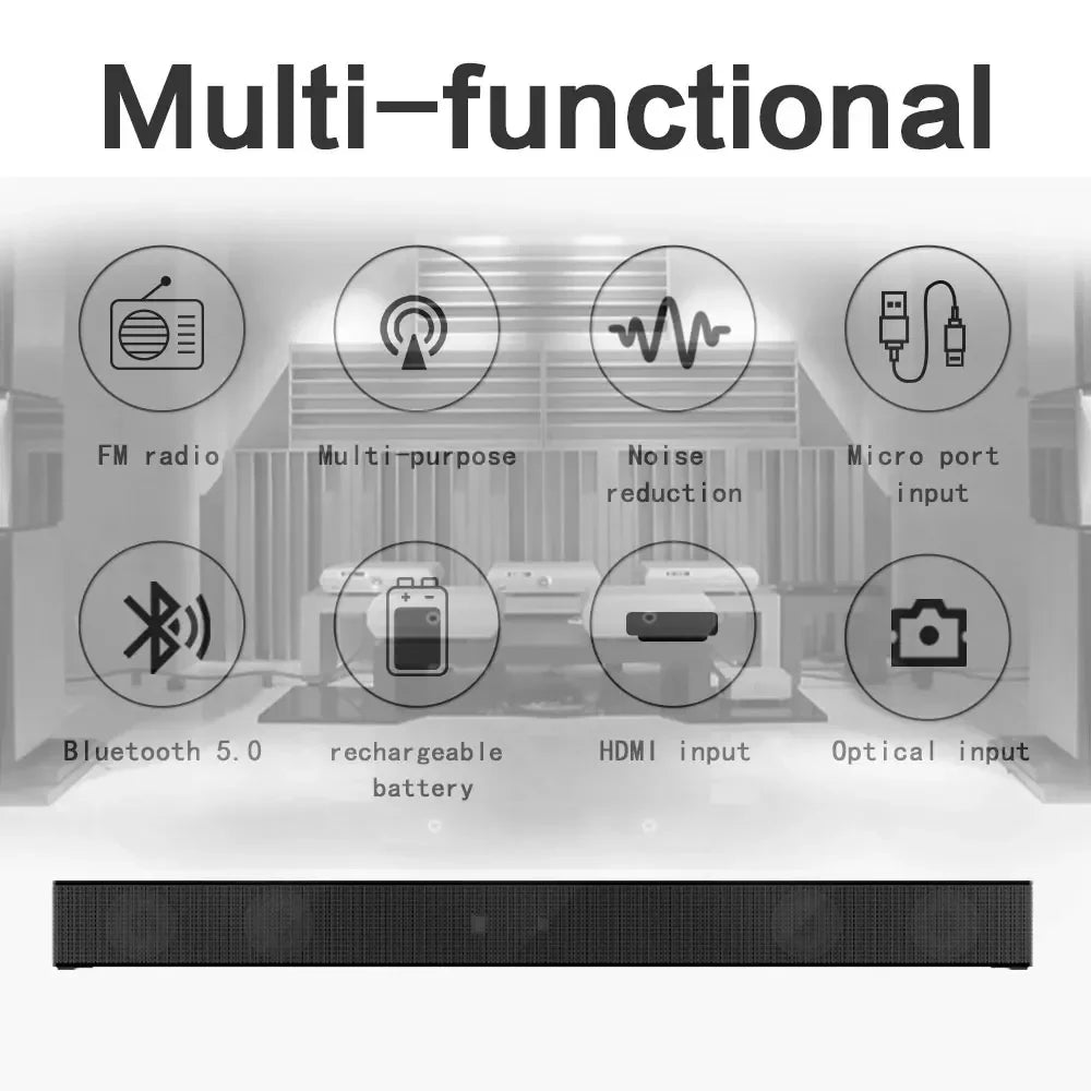 Wireless Bluetooth Sound Bar Speaker System Super Power Sound Speaker Wired Wireless Surround Stereo Home Theater TV Projector