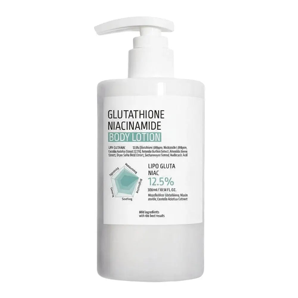 300ml Glutathione Niacinamide Body Lotion, Centella Asiatica Soothing Repair Moisturizer Brighten Skin Tone Hydrating Body Cream