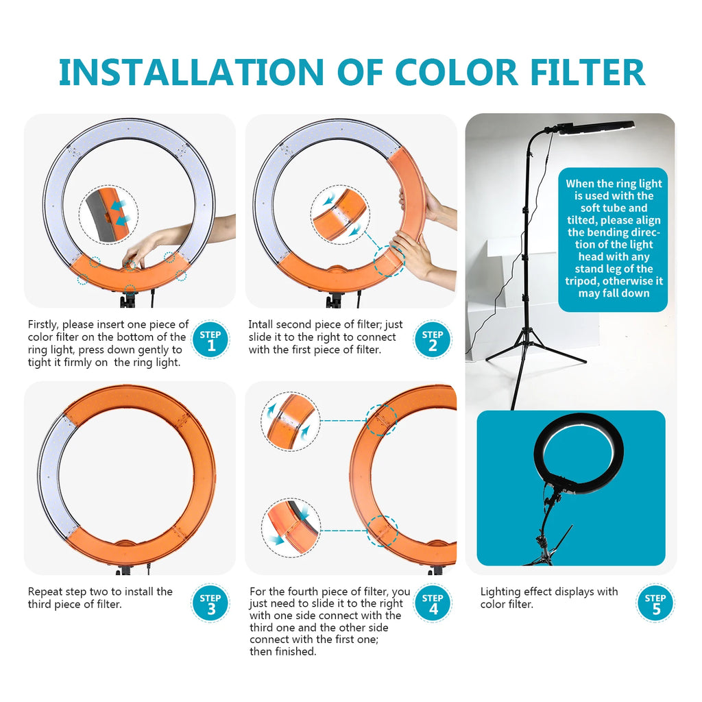 18 Inch LED Ring Light Kit with Tripod Stand and Remote - Tidesmit Tidesmit