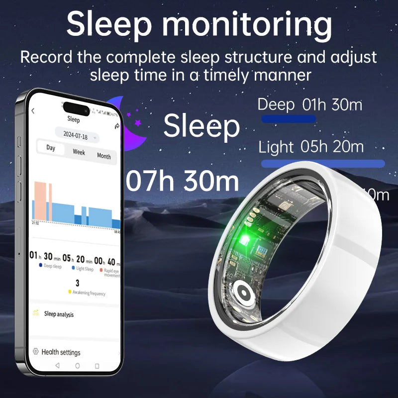 Tidesmit Smart Health Ring - Biometric Fitness Tracker with Sleep Monitor Tidesmit