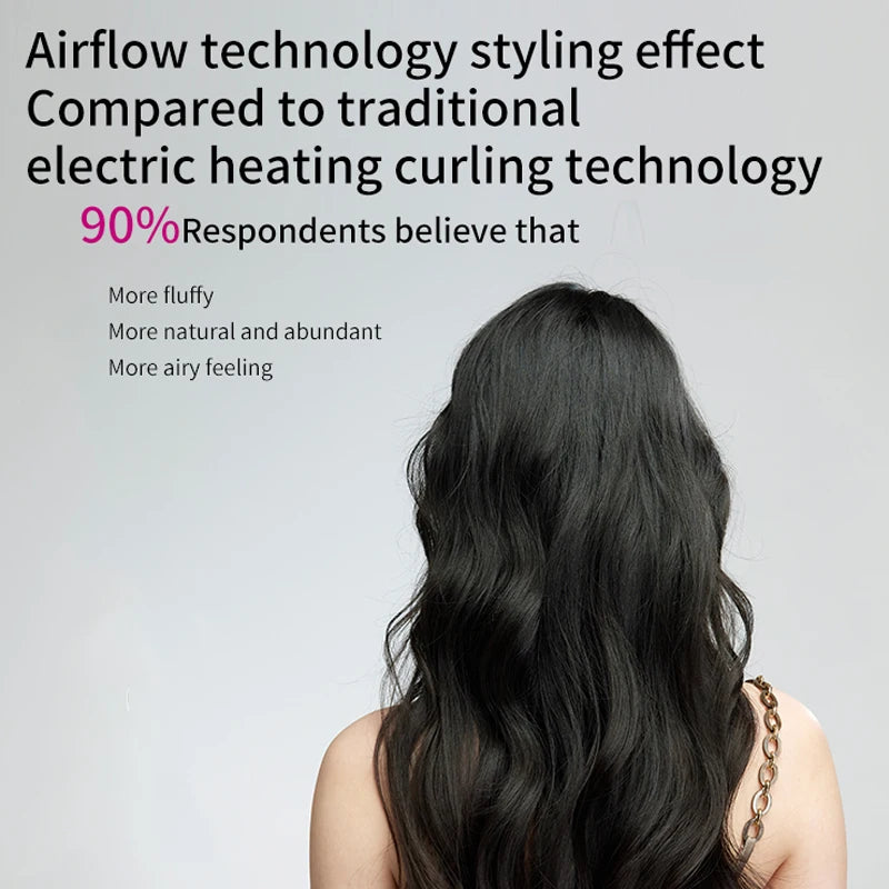 SenCiciMen X9 multi hair styler creating voluminous, airy curls using advanced salon-grade airflow styling technology.