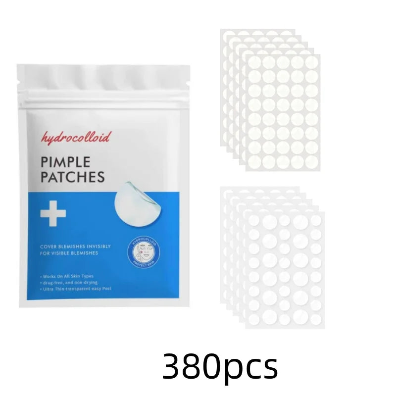 380/760pcs Hydrocolloid Pimple Patches, 2 Round Dot Types, Invisible Spot Cover Stickers, Day Night Use