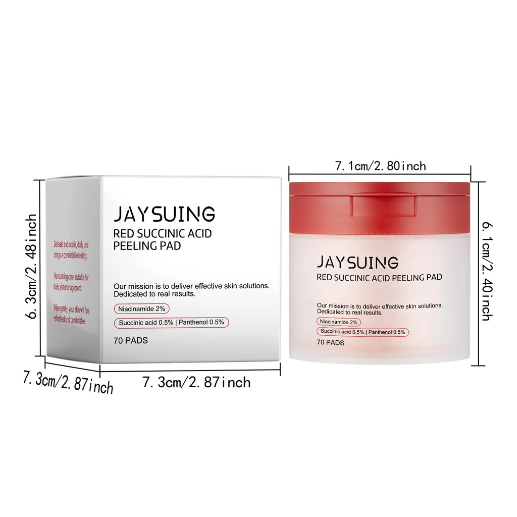 Succinic Acid Peeling Pads - Gentle Exfoliating Facial Treatment Scrubs Treatments Tidesmit