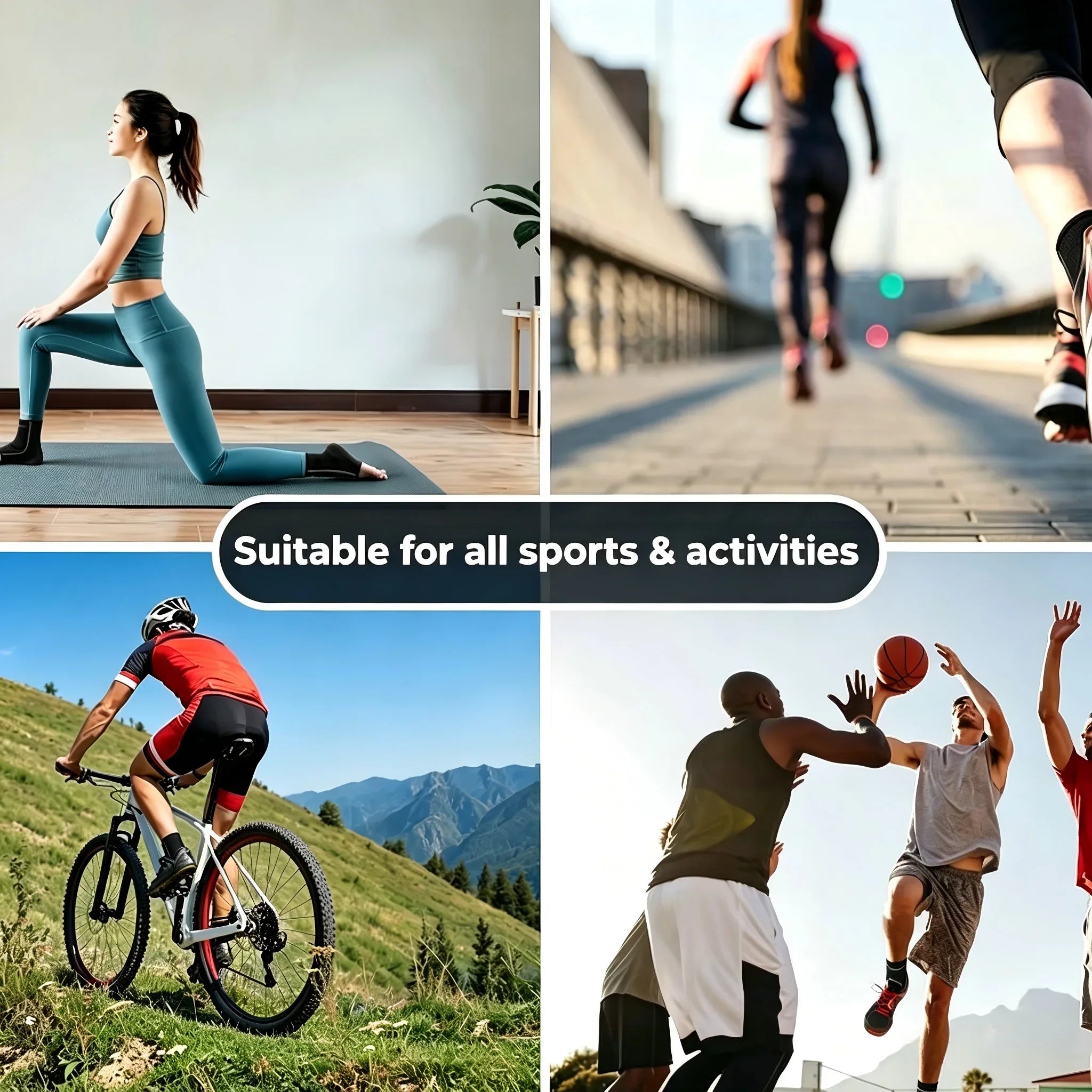 VBOSI Adjustable Compression Ankle Brace Support for Men Women, Breathable Sports Ankle Stabilizer for Basketball Running Sprain