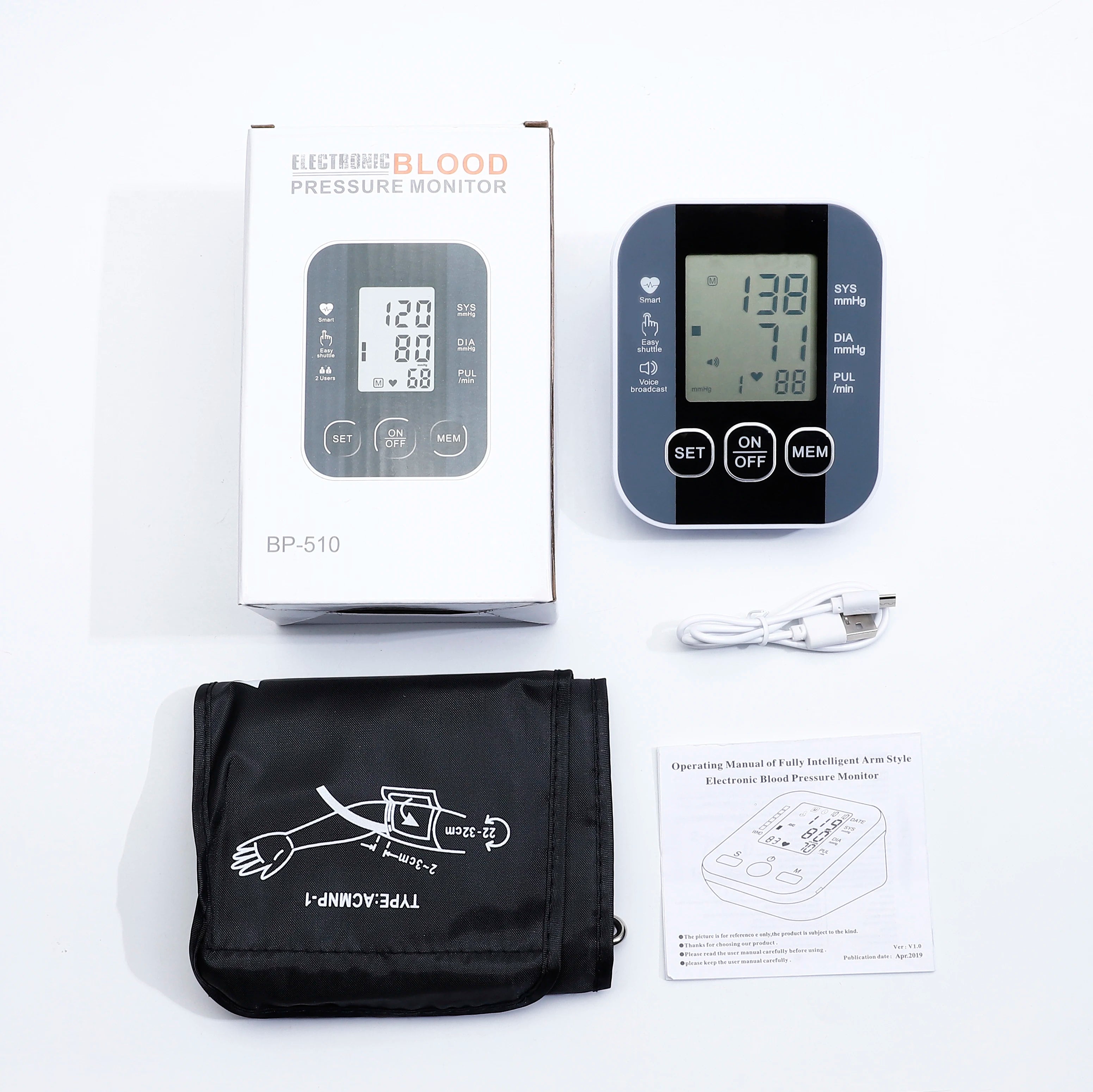 Automatic USB Wrist Blood Pressure Monitor Voice Tonometer Meter Digital Portable Health Care Sphygmomanometer Hematomanome