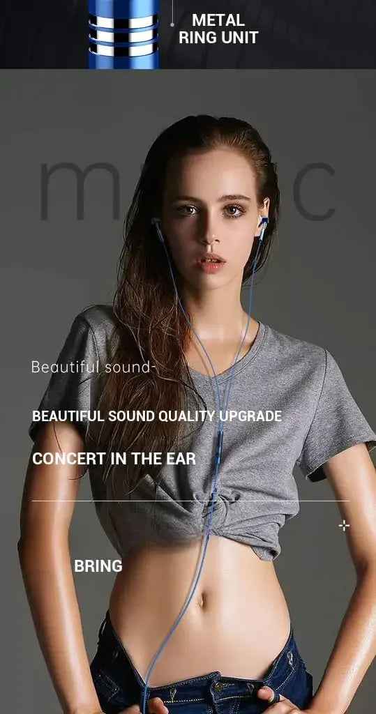Wired Earbuds HiFi Stereo Bass with Mic Tidesmit 3.5mm or Type C Tidesmit