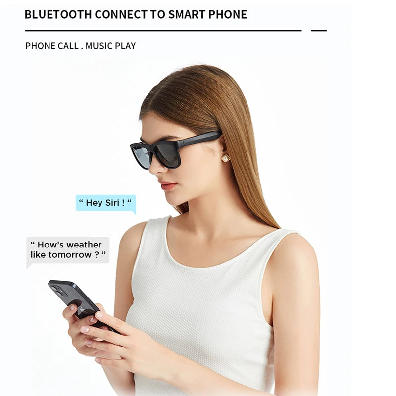 Tidesmit Smart Bluetooth Glasses with Audio Earphones and UV400 Lenses Tidesmit