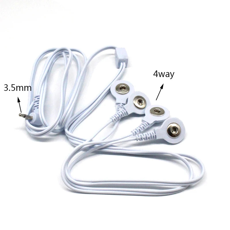 TENS Unit Lead Wire Replacement Cable for Electric Massagers Body Shaping Massage Equipment 1pcs 3.5mm4way Tidesmit