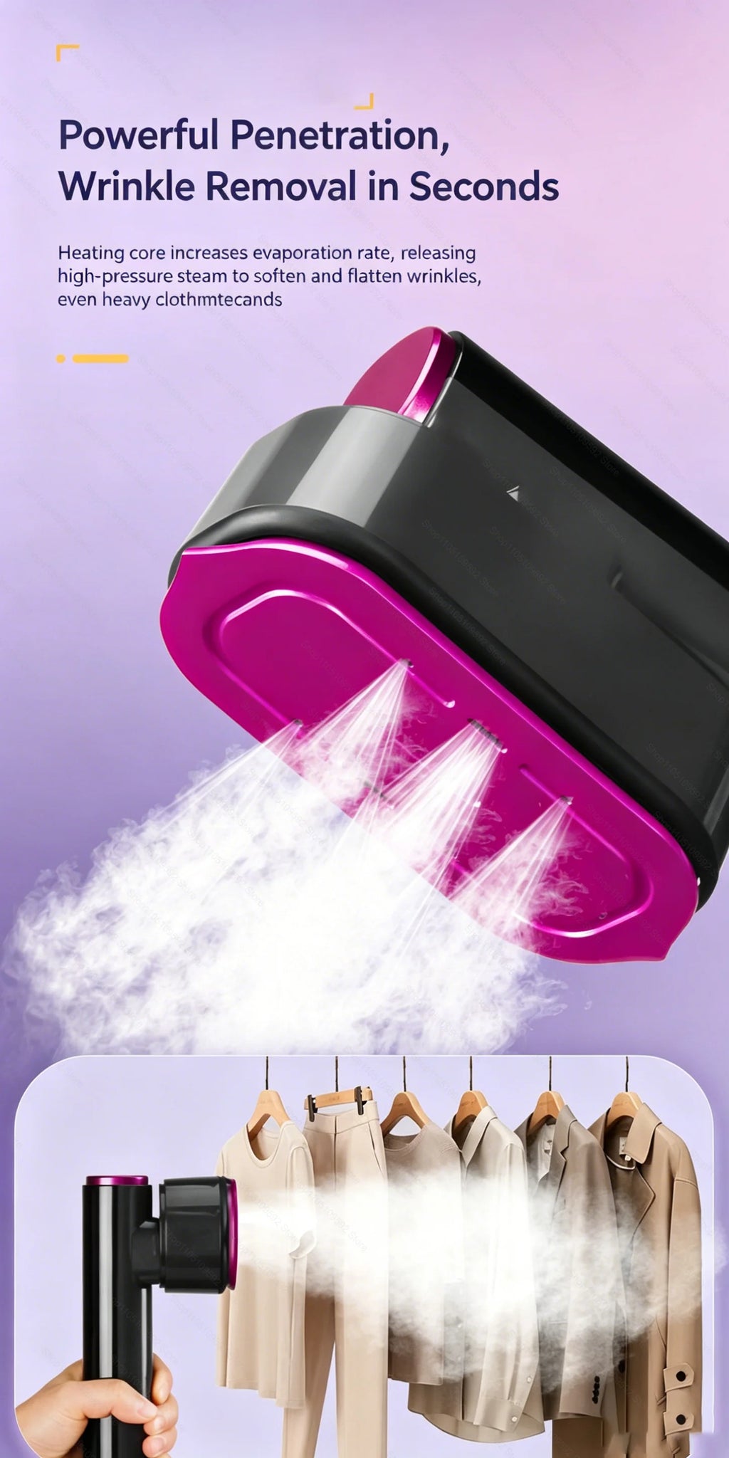 Tidesmit portable mini handheld garment steamer for travel showing compact design and fast heating steam iron plate