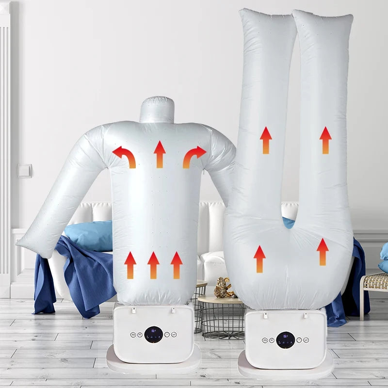 Tidesmit portable semi-automatic electric heated air dryer showing foldable design for drying clothes and shoes