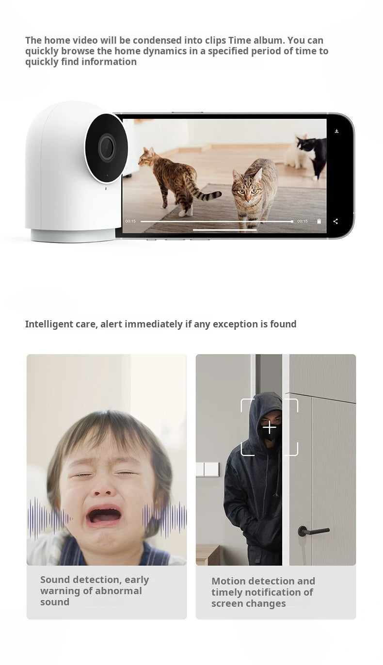 Aqara G2H Pro Smart Camera 1080P HD Gateway Hub Edition Night Vision Mobile Zigbee WIFI IP Surveillance Camera For HomeKit APP