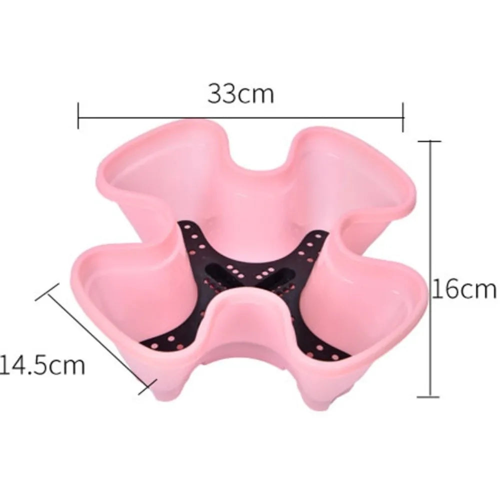 Pink 4-petal plastic vertical flower pot for stacked planting