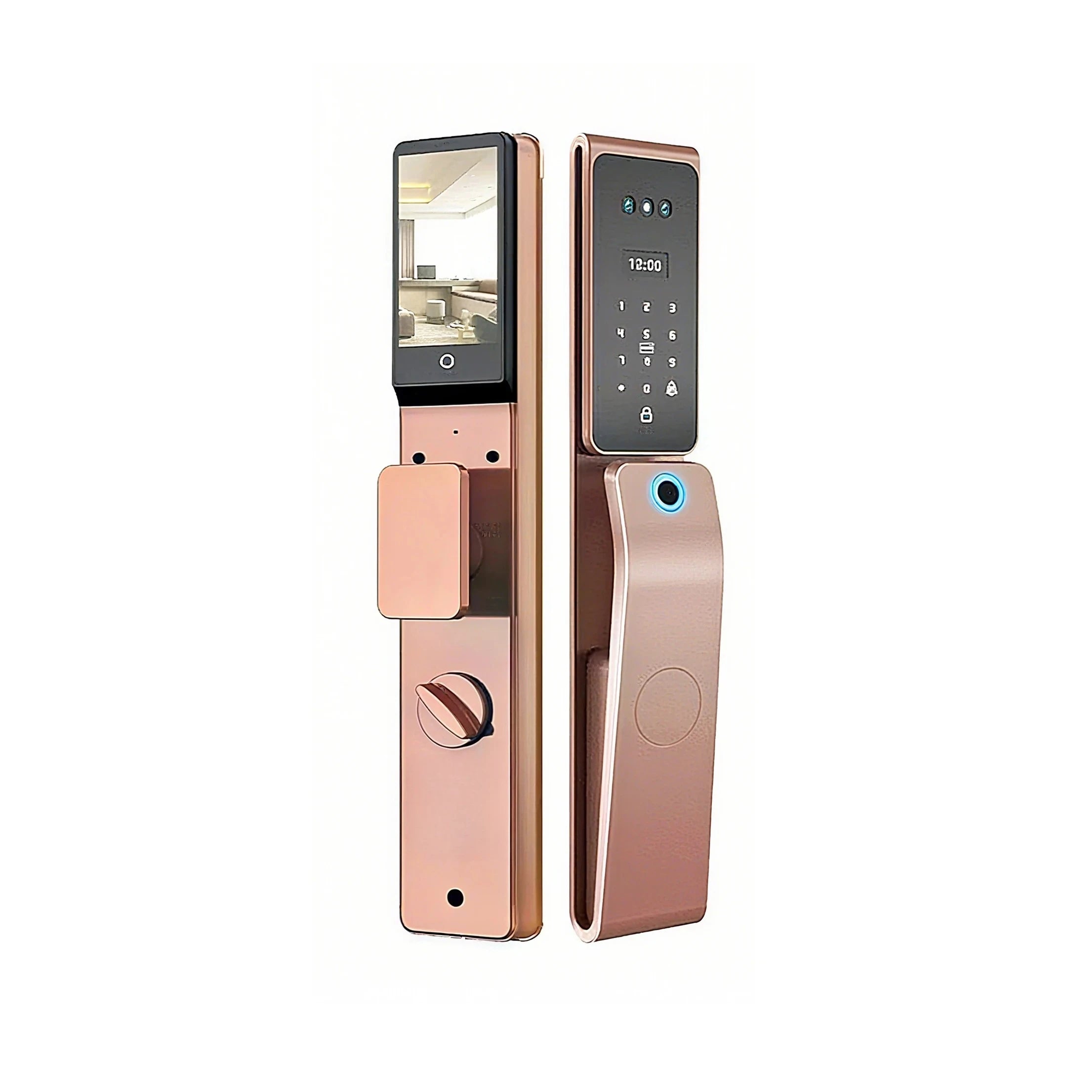 Tuya App Smart Lock with HD Camera Monitoring Face Recognition Multi-language Voice Multi-function Security Door Lock for Home