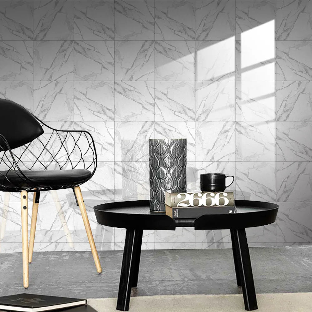10pcs Crystal Tile Wall Stickers Self-Adhesive Kitchen Tiles PVC Backsplash Stickers Peel and Stick Bathroom Faux Stone Effect