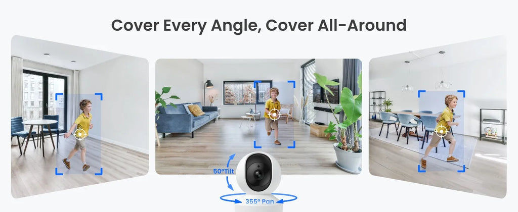 REOLINK 5MP WiFi Security Camera Person/Pet/Crying Detection Indoor Baby Monitor 2 Way Audio PT Auto Tracking IP Camera E1-Pro