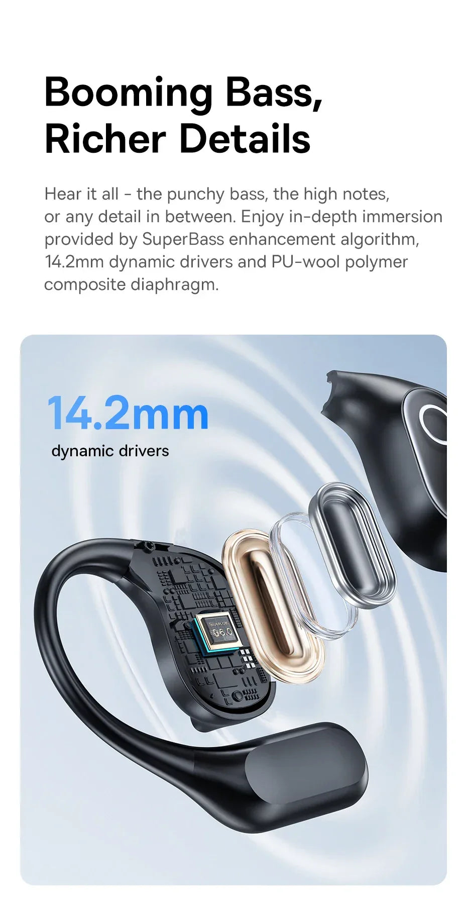 Open Ear Bluetooth Wireless Sports Headphones IPX5 by Tidesmit Tidesmit