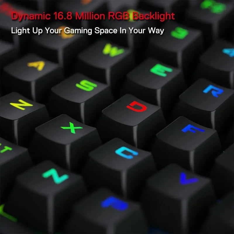 New Redragon K585 PRO Wireless One-Handed Mechanical Keyboard 42 Keys 2-Mode RGB 7 Onboard Macro Keys Detachable Wrist Support