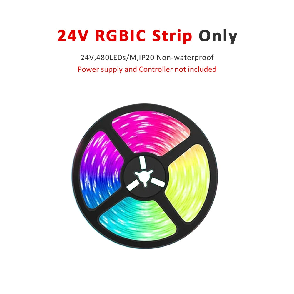 24V RGBIC LED strip only reel, waterproof, controller and power supply not included