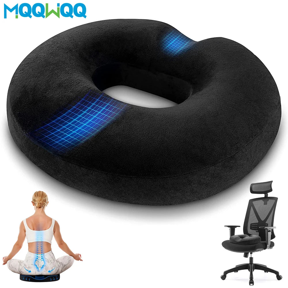 Donut Pillow Seat Cushion - Memory Foam for Tailbone Pain Relief (Garnet) Massage Cushion Tidesmit