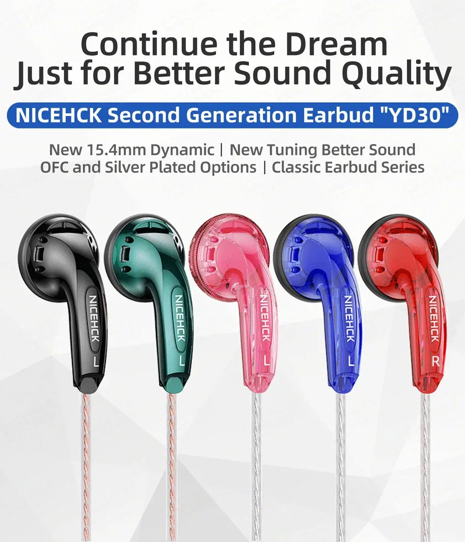 Tidesmit Wired Earbuds 15.4mm Dynamic Driver HiFi Bass Headphones Tidesmit
