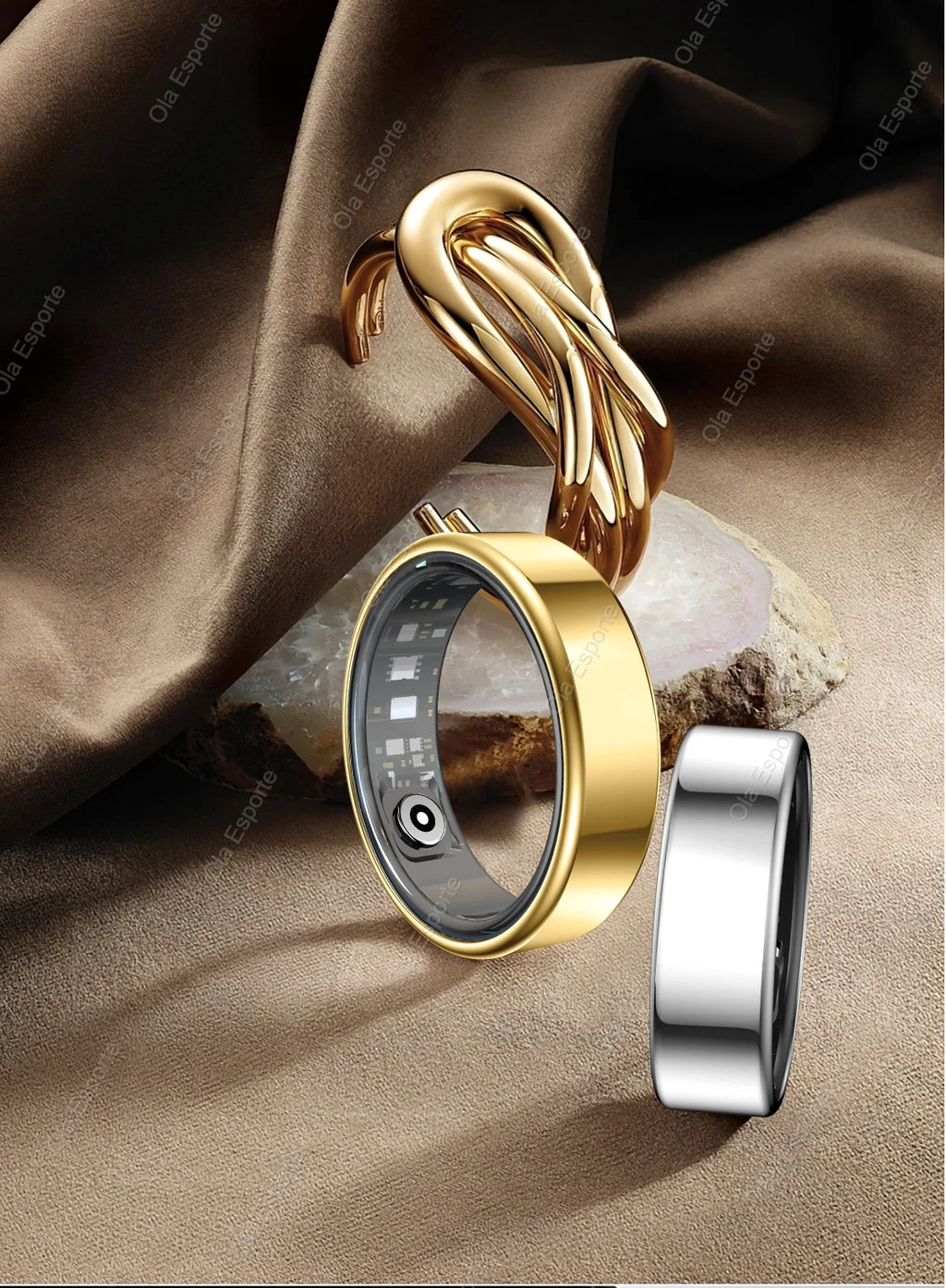 R09 Smart Ring Men Women with Charging Case,Heart Rate Blood Oxygen,Skin Temperature Monitor,5ATM Waterproof For Android iOS