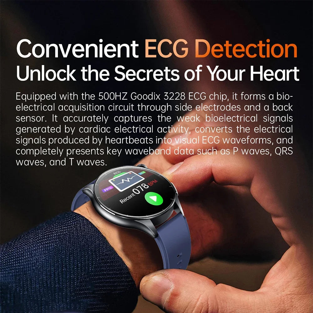 2026 New Health Analysis ECG+PPG Smart Watch Body Fat Uric Acid Blood Pressure Heart Rate Tracker NFC Smartwatch For Android IOS
