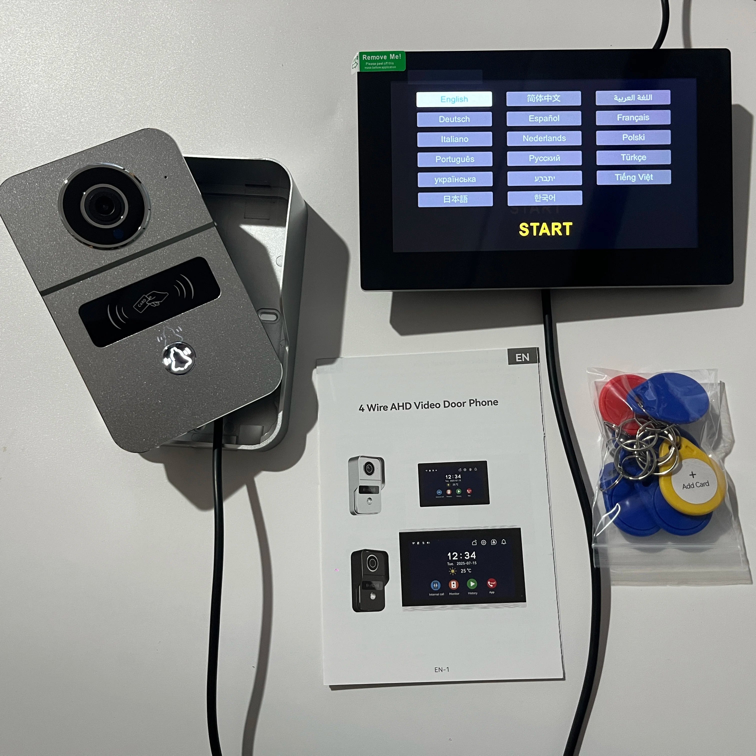 New 4-Wire TUYA Smart Video intercom doorbell Wired 1080P Waterproof Camera 5G WIFI 7/10inch IPS Touch Screen Support IP CCTV