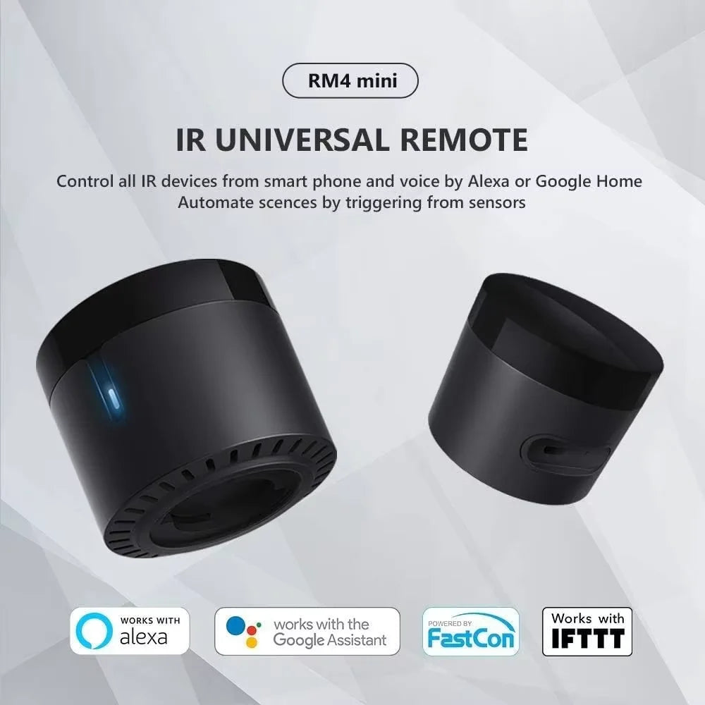 Broadlink Rm4 Mini Smart Remote Control Infrared Universal IR Audio Video Smart Home Work with Google Home Alexa