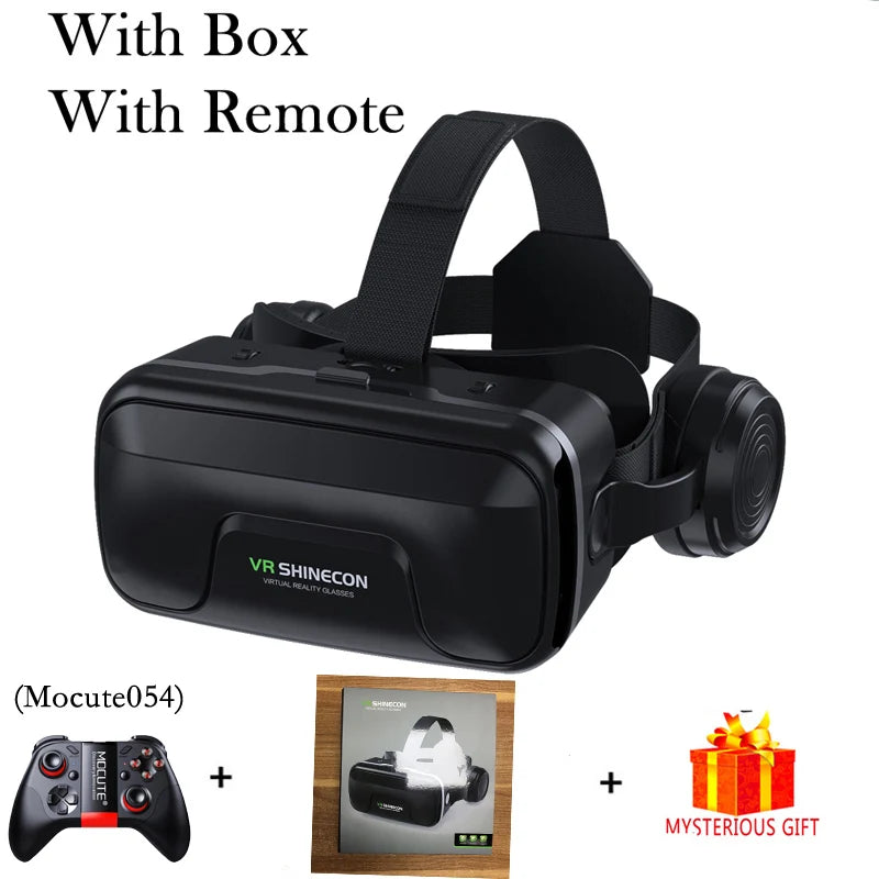 VR Headset for Smartphones | 3D Immersive Smart Glasses with Remote Options With Remote B Tidesmit