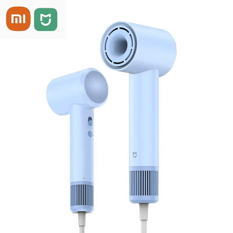 Xiaomi Mijia H501 SE light blue high-speed anion hair dryer with 110,000 RPM motor for professional salon drying.