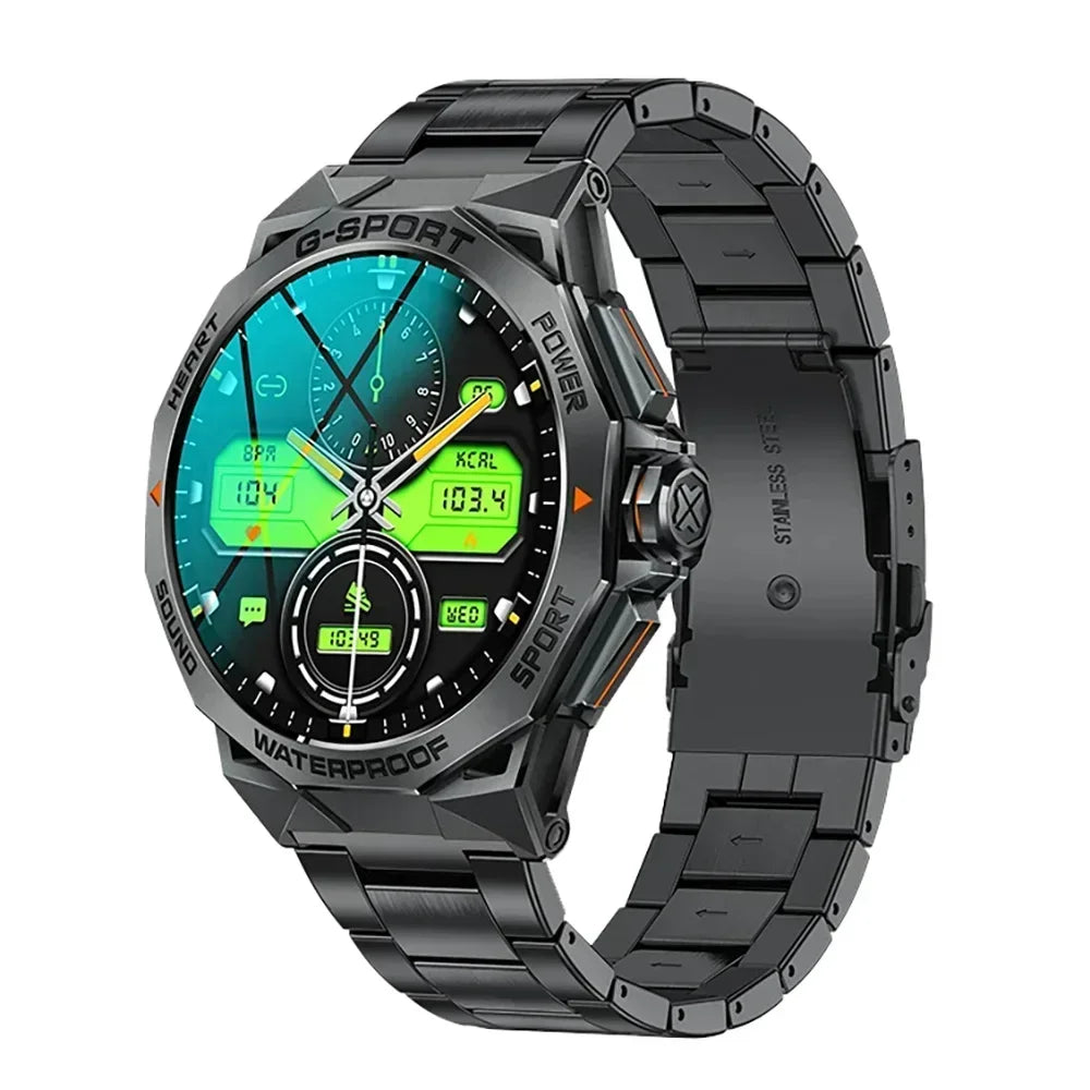 1.43inch AMOLED Screen Smartwatch Men Outdoor Sports Fitness 400mAh Large Battery Bluetooth Call Music Heart Rate Smart Bracelet