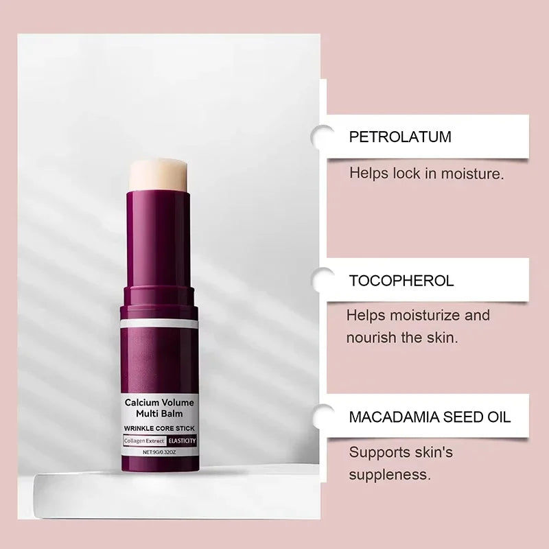 Tidesmit lyp318 collagen moisture balm stick texture close-up for anti-wrinkle face and eye makeup application