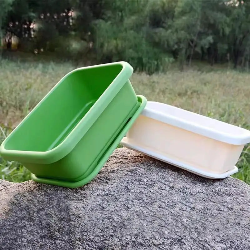 textureVegetable Planters Plastic Set with Tray Rectangular Flowerpots for Indoor Balcony Use DIY Home Gardening