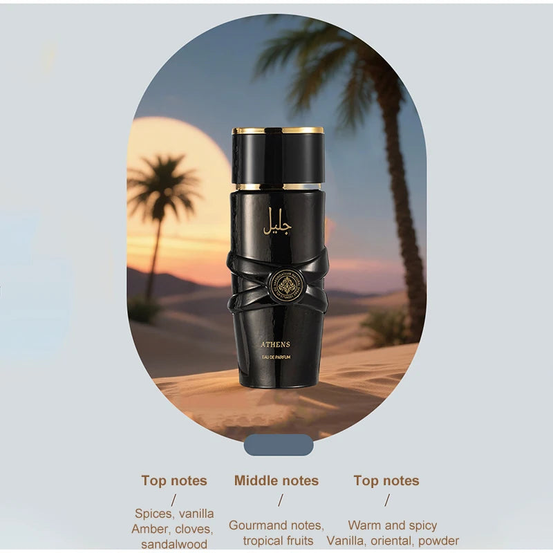 Tidesmit Arabic unisex perfume spray with floral, fruity, spicy oriental, and musk notes for a long-lasting scent.