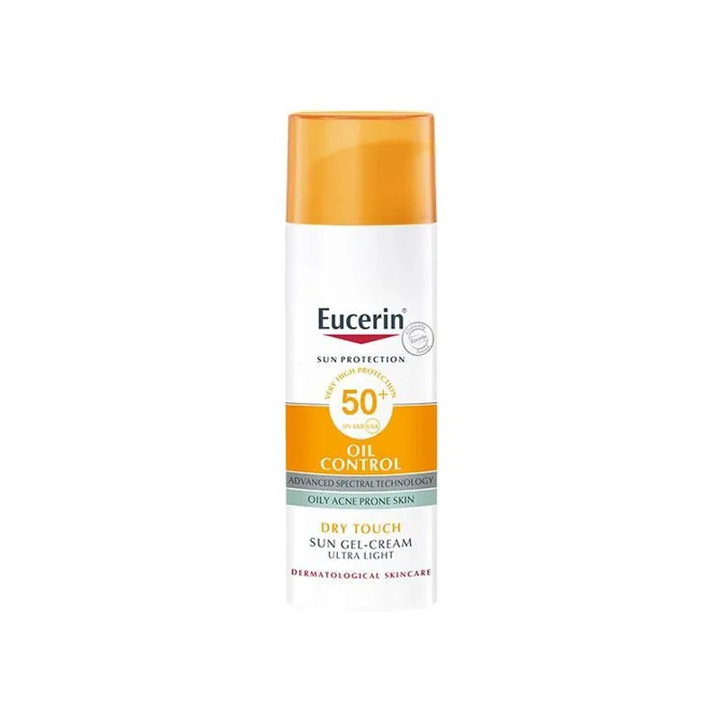 Tidesmit Eucerin Oil Control SPF50 face sunscreen for acne prone skin matte finish texture detail